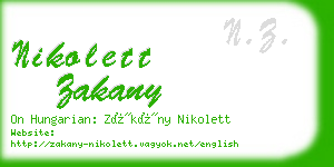 nikolett zakany business card